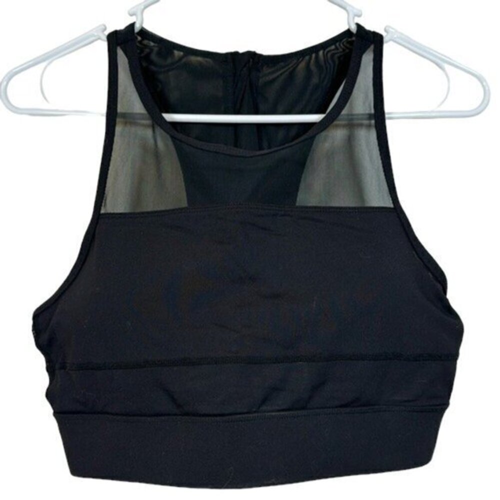 Zyia Black All Star Mesh Racerback Sports Bra Size Large EUC #1092-PHX
